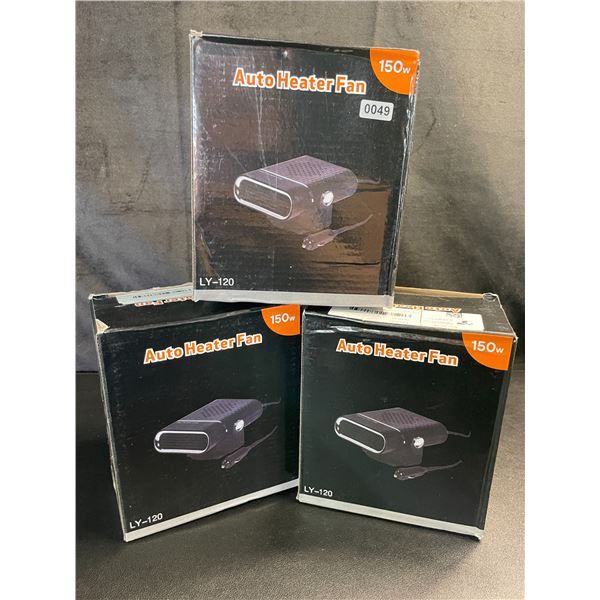 Lot of 3 Auto Heater Fans for Vehicles - Brand New