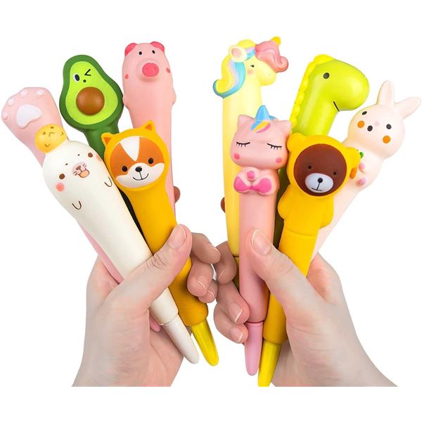 Lot of 3 Packs of Cute Squishy Kawaii Pen Covers - 10PCs each - Brand New
