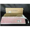 Image 1 : Lot of 2 Surmen V300 Wired Gaming Keyboards - Pink/White - Brand New