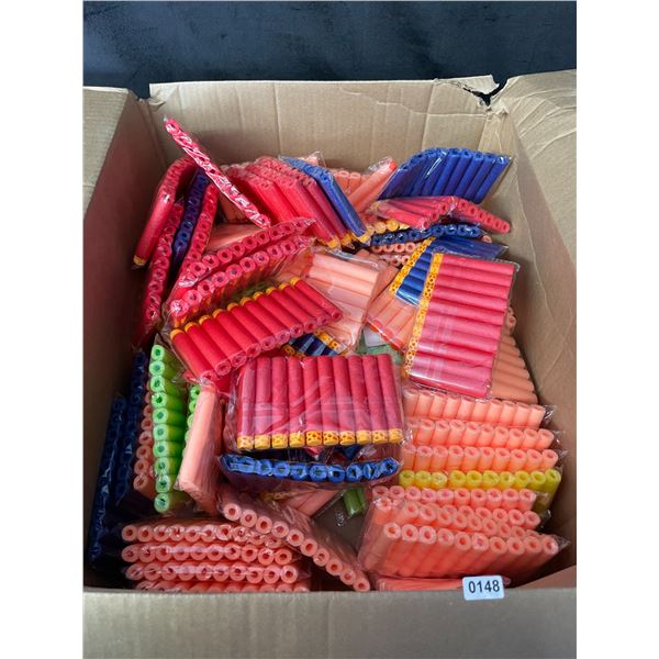 Lot of 1 Large Box FULL of Nerf Foam Toy Bullets - Over 500+ PCS (Approx.) - NEW!