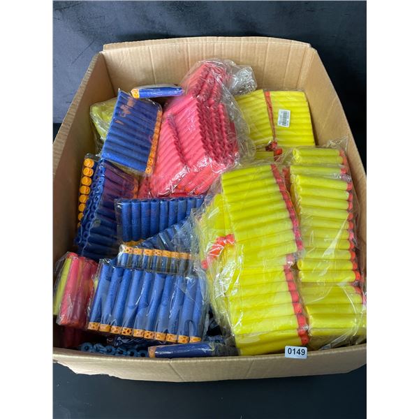 Lot of 1 Large Box FULL of Nerf Foam Toy Bullets - Over 500+ PCS (Approx.) - NEW!