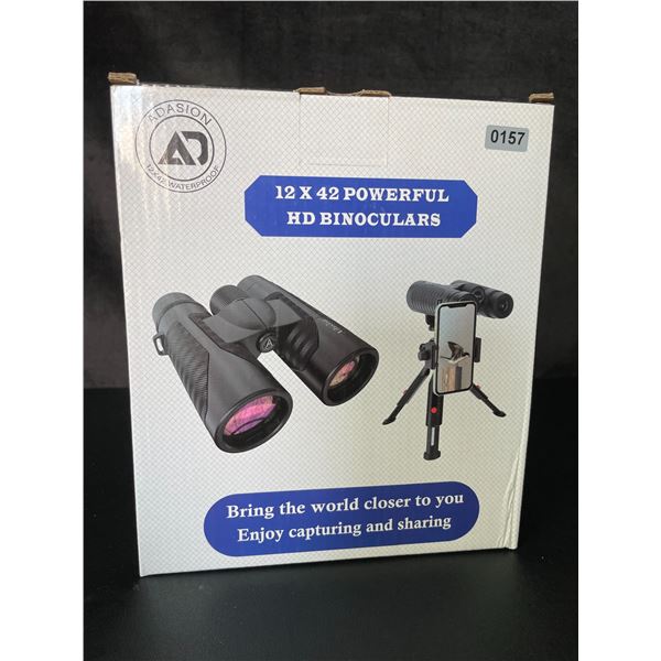 Lot of 1 Pair of Adasion 12x42 Powerful HD Binoculars - Brand New!