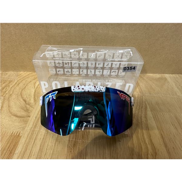 Lot of 1 Pair of Polarized Pit Viper Sun Glasses - Black/Blue