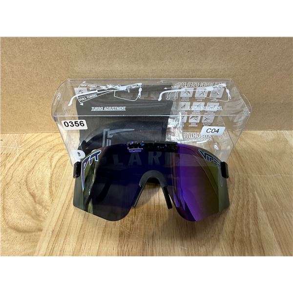 Lot of 1 Pair of Polarized Pit Viper Sun Glasses - Black/Plum