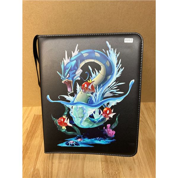 Lot of 1 Leather Gyarados Pokemon Binder with 132 Assorted Pokemon Cards