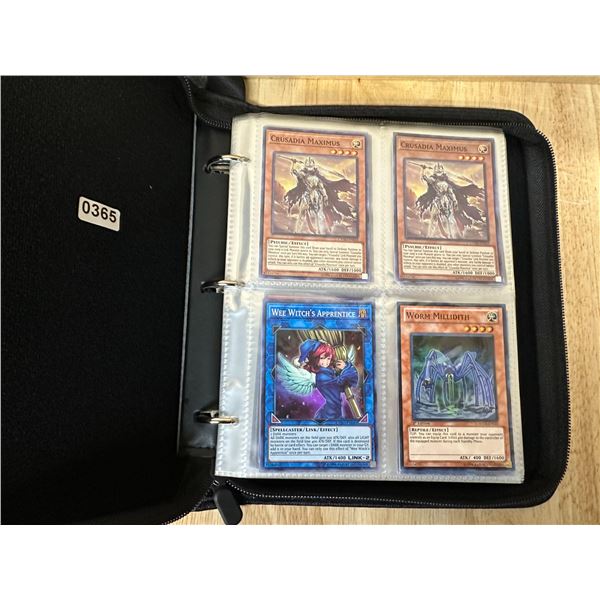Lot of 1 Leather Binder with 118 Assorted YuGiOh Cards