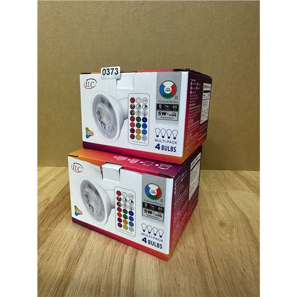 Lot of 2 Boxes of GU10 RGBWW 5kWh Bulbs - 4 Bulbs Per Pack