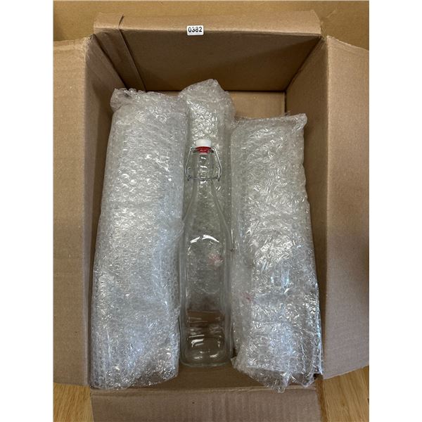 Lot of 1 Box of 4 Clear Vinegar/Oil Bottles