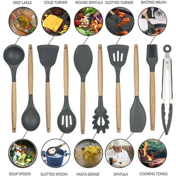 Lot of 1 Silicone Utensil Set