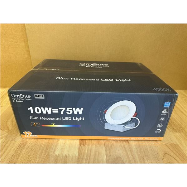 Lot of 1 OmiBrite Slim Recessed LED Light - 12 Pack