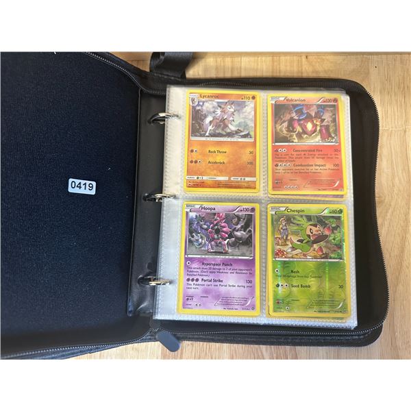 Lot of 1 Leather Binder with 144 Assorted Pokemon Cards