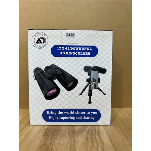 Lot of 1 12x42 Powerful HD Binoculars with Case and Accessories