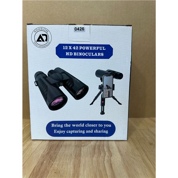 Lot of 1 12x42 Powerful HD Binoculars with Case and Accessories