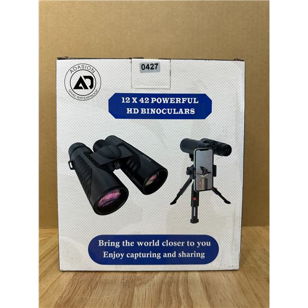 Lot of 1 12x42 Powerful HD Binoculars with Case and Accessories