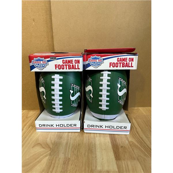 Lot of 2 Game On Football Drink Holders