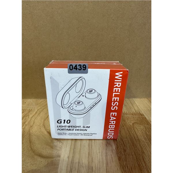 Lot of 1 G10 Lightweight Wireless Earbuds