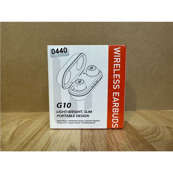 Lot of 1 G10 Lightweight Wireless Earbuds
