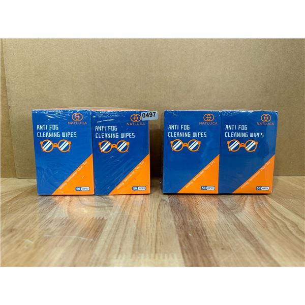 Lot of 2 2 Packs of Anti Fog Cleaning Wipes - 50 Per Box