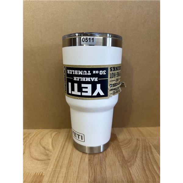 Lot of 1 White Yeti 30oz Rambler Tumbler