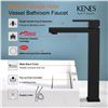 Image 1 : Lot of 1 Kenes Tall Single-Lever Waterfall Bathroom Sink Faucet - Black - Brand New!