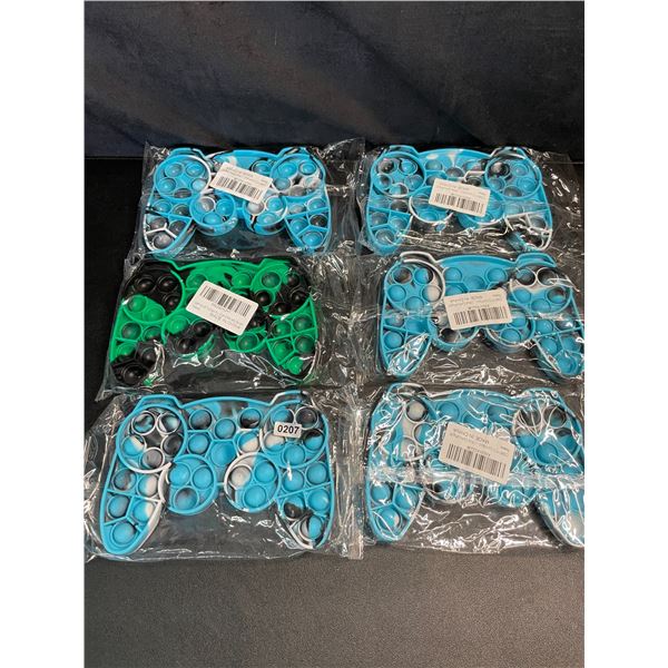 Lot of 6 Sensory Pop-It Fidget Toys for Kids - Gamepad/Controller Design - Brand New!