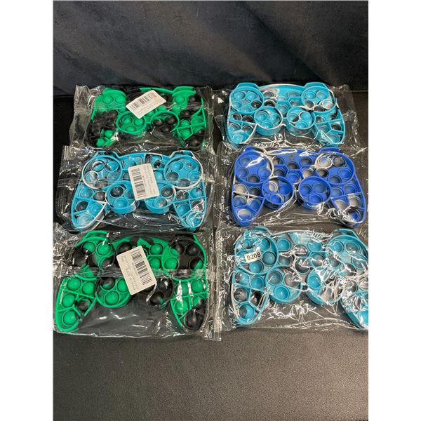 Lot of 6 Sensory Pop-It Fidget Toys for Kids - Gamepad/Controller Design - Brand New!