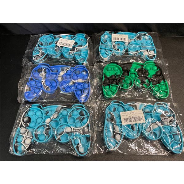 Lot of 6 Sensory Pop-It Fidget Toys for Kids - Gamepad/Controller Design - Brand New!