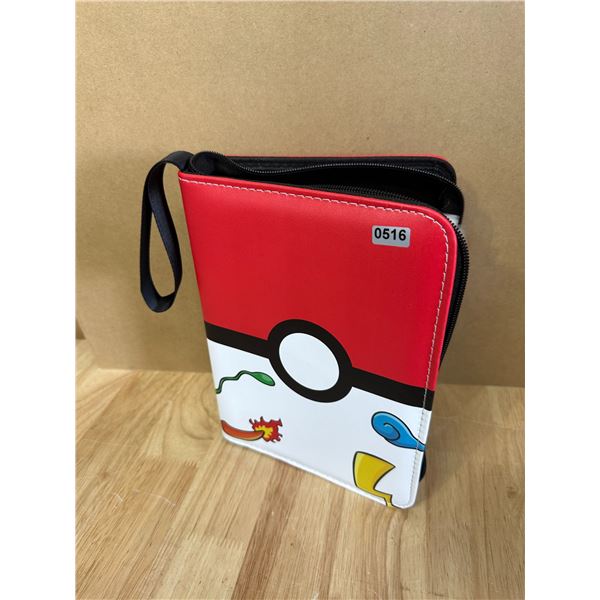 Lot of 1 Leather Pokemon Binder with 140 Assorted Pokemon Cards