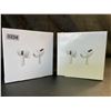 Image 1 : Lot of 2 Airpod-Style True Wireless Earbuds/Headphones with Wireless Charging Cases - Brand New!