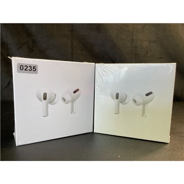 Lot of 2 Airpod-Style True Wireless Earbuds/Headphones with Wireless Charging Cases - Brand New!