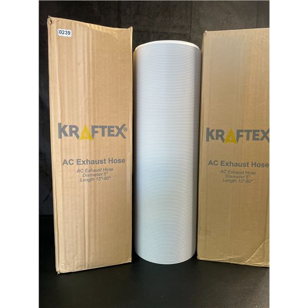 Lot of 2 A/C (Air Conditioner) Exhaust/Vent Hoses - 5in Diameter & 15"-80" Length - Brand New!