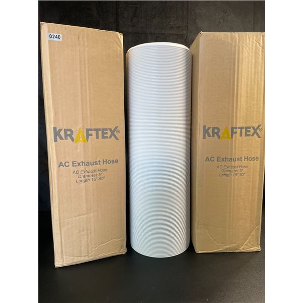 Lot of 2 A/C (Air Conditioner) Exhaust/Vent Hoses - 5in Diameter & 15"-80" Length - Brand New!