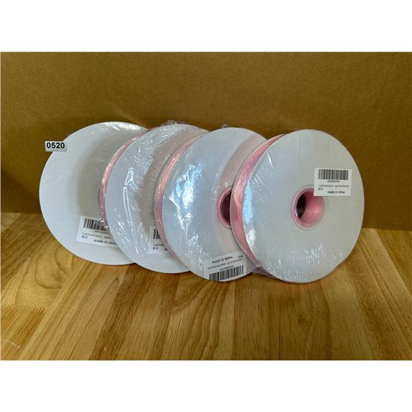 Lot of 4 1inch Polyester Satin Ribbon Spools Pink