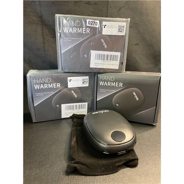 Lot of 3 Wulcea Portable Rechargeable 5000mah Power Banks/Hand Warmers - Brand New!