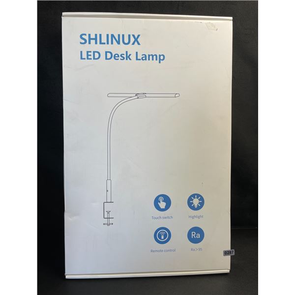 Lot of 1 Shlinux LED Desk Lamp - Clamp Lamp w/ Flexible Gooseneck; 18inch Wide Size - Brand New!