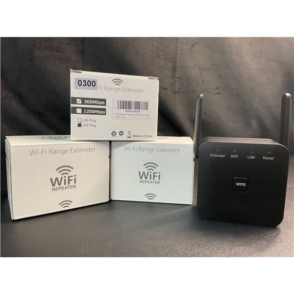 Lot of 3 Wi-Fi Range Extenders - 300Mbps - Wifi Signal Boosters - Brand New!