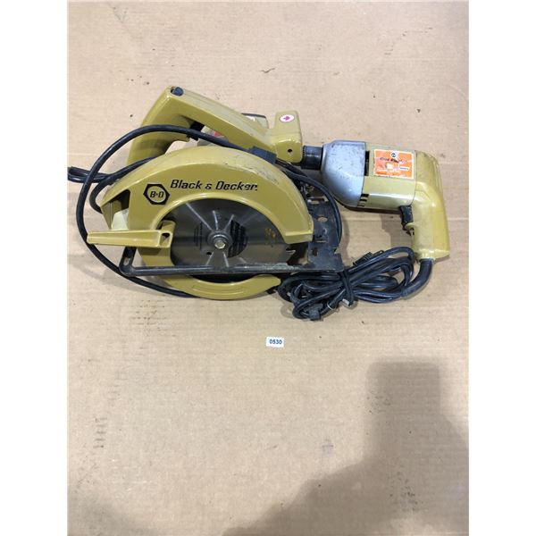 Lot of 1 Black & Decker Circular Saw & Corded Drill - Used - Powers On