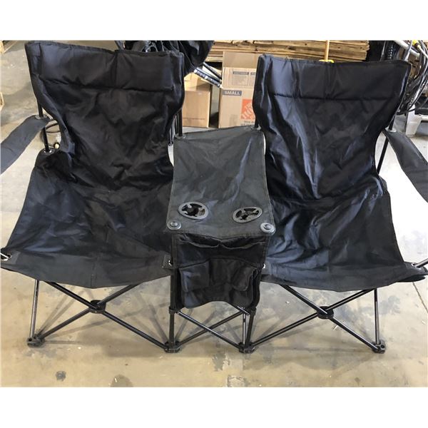 Lot of 1 2-Person Portable/Foldable Camping Chairs - Black - Used - Good Shape