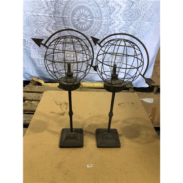 Lot of 2 Garden Decoration Pieces/Lamps - Used (Lights not working - Needs Bulbs)