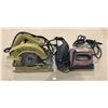 Image 1 : Lot of 3 Assorted Power Tools (Black & Decker Circular Saw + Other) - Used - All Power On