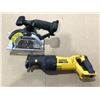 Image 1 : Lot of 2 Power Tools -1x Kawasaki Saw & 1x Dewalt Reciprocating Saw - No Batteries - Used