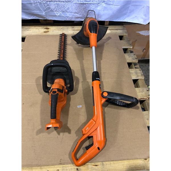 Lot of 2 Black & Decker Power Tools - (Weedwhacker & Hedge Trimmer) Used - (No Batteries)
