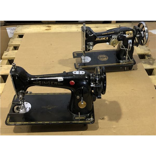 Lot of 2 Vintage Singer Sewing Machines - Used