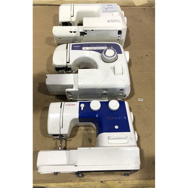 Lot of 3 Assorted Sewing Machines - Used