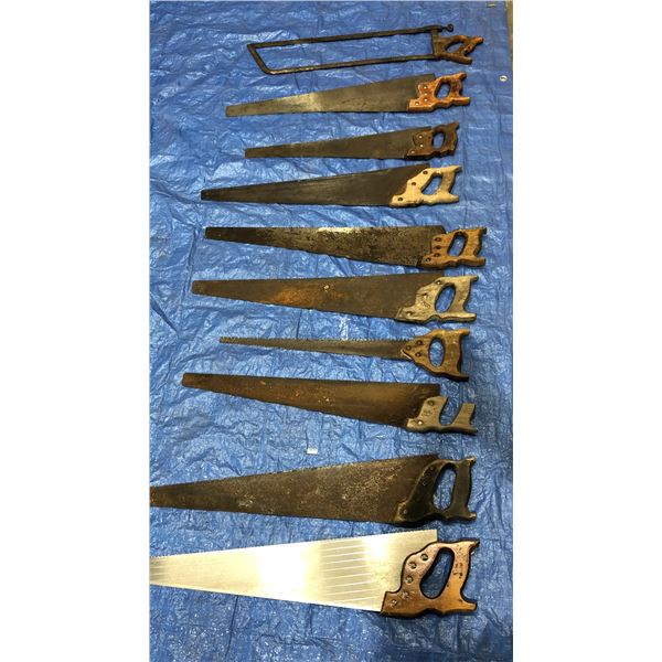 Lot of 10 Assorted Hand Saws - Useds