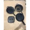 Image 2 : Lot of 4 Lodge Heavy-Duty Cast Iron Pans - Used