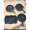 Image 1 : Lot of 4 Assorted Heavy-Duty Cast Iron Pans - Used