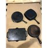 Image 2 : Lot of 4 Assorted Heavy-Duty Cast Iron Pans - Used