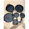 Image 1 : Lot of 6 Assorted Heavy-Duty Cast Iron Pans - Used
