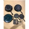 Image 2 : Lot of 6 Assorted Heavy-Duty Cast Iron Pans - Used